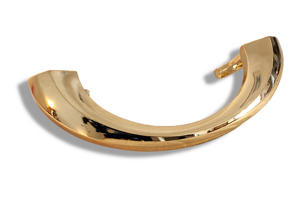 brass plated heavy handle mezzaluna in zinc alloy